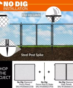 Vigoro 37.3 in. H x 51 in. W Steel Diamond Mesh Garden Fence Panel -Outdoor Plant Life black vigoro garden fencing 860640 a0 1000
