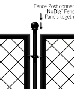 Vigoro 37.3 in. H x 51 in. W Steel Diamond Mesh Garden Fence Panel -Outdoor Plant Life black vigoro garden fencing 860640 c3 1000