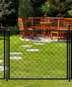 Vigoro 37.3 in. H x 51 in. W Steel Diamond Mesh Garden Fence Panel -Outdoor Plant Life black vigoro garden fencing 860640 fa 1000