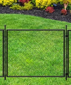 Vigoro 37.3 in. H x 50.2 in. W Steel Diamond Mesh Garden Fence Gate -Outdoor Plant Life black vigoro garden fencing 860657 44 1000