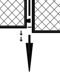 Vigoro 37.3 in. H x 50.2 in. W Steel Diamond Mesh Garden Fence Gate -Outdoor Plant Life black vigoro garden fencing 860657 4f 1000