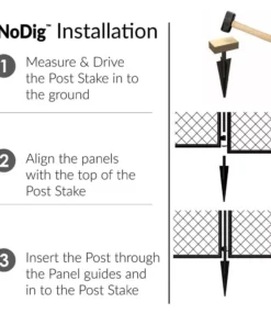 Vigoro 37.3 in. H x 50.2 in. W Steel Diamond Mesh Garden Fence Gate -Outdoor Plant Life black vigoro garden fencing 860657 66 1000