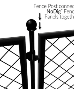 Vigoro 37.3 in. H x 50.2 in. W Steel Diamond Mesh Garden Fence Gate -Outdoor Plant Life black vigoro garden fencing 860657 77 1000