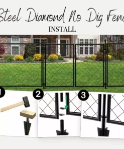 Vigoro 37.3 in. H x 50.2 in. W Steel Diamond Mesh Garden Fence Gate -Outdoor Plant Life black vigoro garden fencing 860657 fa 1000