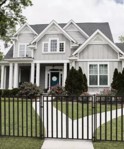 Vigoro 37.2 in. H x 42.87 in. W Steel 3-Rail Garden Fence Panel -Outdoor Plant Life black vigoro garden fencing 860701 76 1000