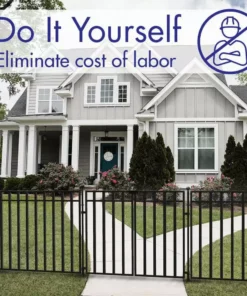 Vigoro 37.2 in. H x 55.7 in. W Steel 3-Rail Garden Fence Gate 24 Vigoro 37.2 in. H x 55.7 in. W Steel 3-Rail Garden Fence Gate -Outdoor Plant Life black vigoro garden fencing 860718 1f 1000