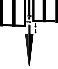 Vigoro 37.2 in. H x 55.7 in. W Steel 3-Rail Garden Fence Gate 23 Vigoro 37.2 in. H x 55.7 in. W Steel 3-Rail Garden Fence Gate -Outdoor Plant Life black vigoro garden fencing 860718 4f 1000