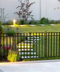 Vigoro 37.2 in. H x 55.7 in. W Steel 3-Rail Garden Fence Gate 26 Vigoro 37.2 in. H x 55.7 in. W Steel 3-Rail Garden Fence Gate -Outdoor Plant Life black vigoro garden fencing 860718 fa 1000