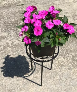 Vigoro 12 in. x 21 in. Black Metal Indoor Round Plant Stand -Outdoor Plant Life black vigoro plant stands 51160 fa 1000