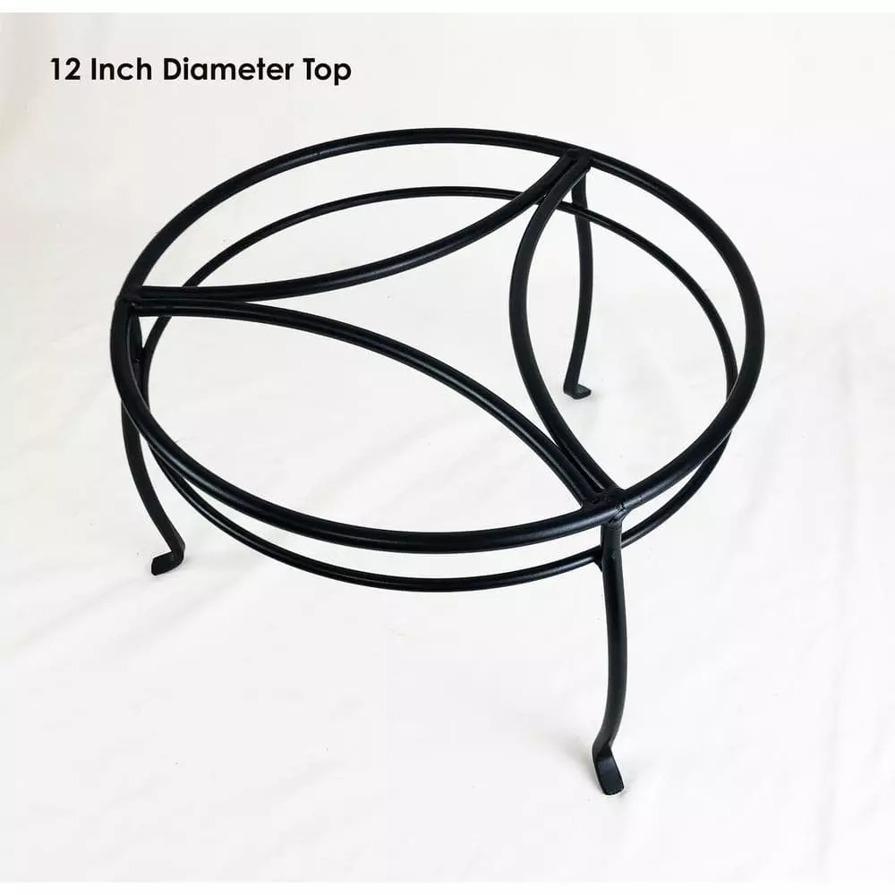 Vigoro 8 in. Black Metal Indoor Plant Stand 7 Vigoro 8 in. Black Metal Indoor Plant Stand - Image 5