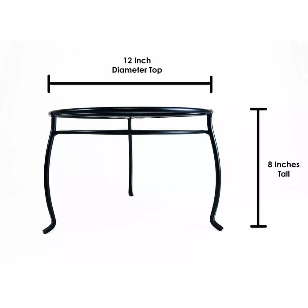 Vigoro 8 in. Black Metal Indoor Plant Stand 4 Vigoro 8 in. Black Metal Indoor Plant Stand - Image 2