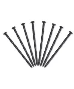 Vigoro 8 in. Black Plastic-Nylon Spiral Anchoring Spikes (8-Pack) -Outdoor Plant Life black vigoro plastic edging 1985 hd 40 1000