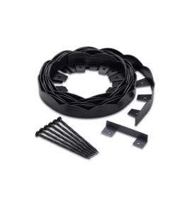 Vigoro 20 ft. x 2.25 in. Black Scalloped Polyethylene No-Dig Edging
