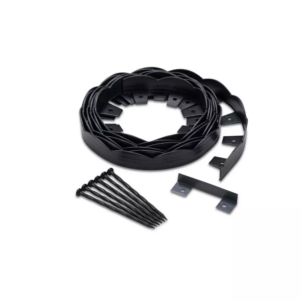 Vigoro 20 ft. x 2.25 in. Black Scalloped Polyethylene No-Dig Edging 3 Vigoro 20 ft. x 2.25 in. Black Scalloped Polyethylene No-Dig Edging