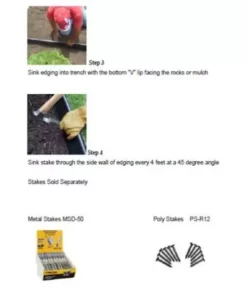 Vigoro 60 ft. x 0.5 in. x 4.5 in. Black Plastic Lawn Edging -Outdoor Plant Life black vigoro plastic edging vig 60c 4f 1000