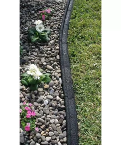 Vigoro EcoBorder 4 ft. Black Rubber Landscape Edging (Single) -Outdoor Plant Life black vigoro rubber edging ecobrd blk 4 ft 1f 1000