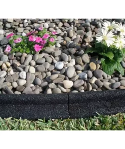Vigoro EcoBorder 4 ft. Black Rubber Landscape Edging (Single) -Outdoor Plant Life black vigoro rubber edging ecobrd blk 4 ft 44 1000