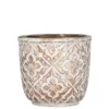 SULLIVANS Brown Cement Patterned Round Pot