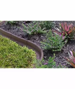 Vigoro EcoBorder 4 ft. Brown Rubber Landscape Edging (48-Count/Pallet) -Outdoor Plant Life brown vigoro rubber edging ecobrd br 48 66 1000