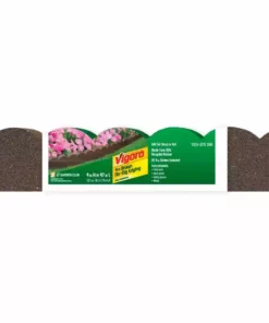 Vigoro 47 in. x 2 in. x 4 in. Brown Scalloped Rubber Garden Edging