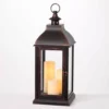 SULLIVANS 25 in. Lantern with 3 LED Pillar Candles 2 SULLIVANS 25 in. Lantern with 3 LED Pillar Candles -Outdoor Plant Life browns tans sullivans outdoor lanterns su65205ab 64 1000
