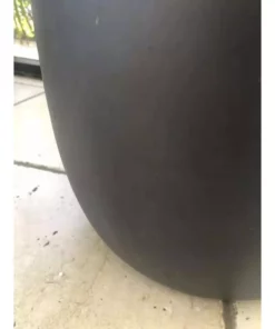 KANTE 21.7 in. H Round Charcoal Concrete/Fiberglass Indoor Outdoor Modern Tall Planter -Outdoor Plant Life charcoal kante plant pots osc0066a c60121 76 1000