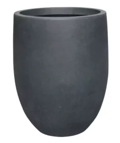 KANTE 21.7 in. H Round Charcoal Concrete/Fiberglass Indoor Outdoor Modern Tall Planter -Outdoor Plant Life charcoal kante plant pots osc0066a c60121 c3 1000