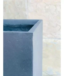 KANTE 12 in. H Square Charcoal Concrete/Fiberglass Indoor Outdoor Elegant Planter -Outdoor Plant Life charcoal kante plant pots osf0001b c60121 66 1000