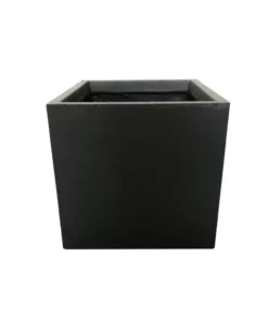KANTE 12 in. H Square Charcoal Concrete/Fiberglass Indoor Outdoor Elegant Planter -Outdoor Plant Life charcoal kante plant pots osf0001b c60121 c3 1000