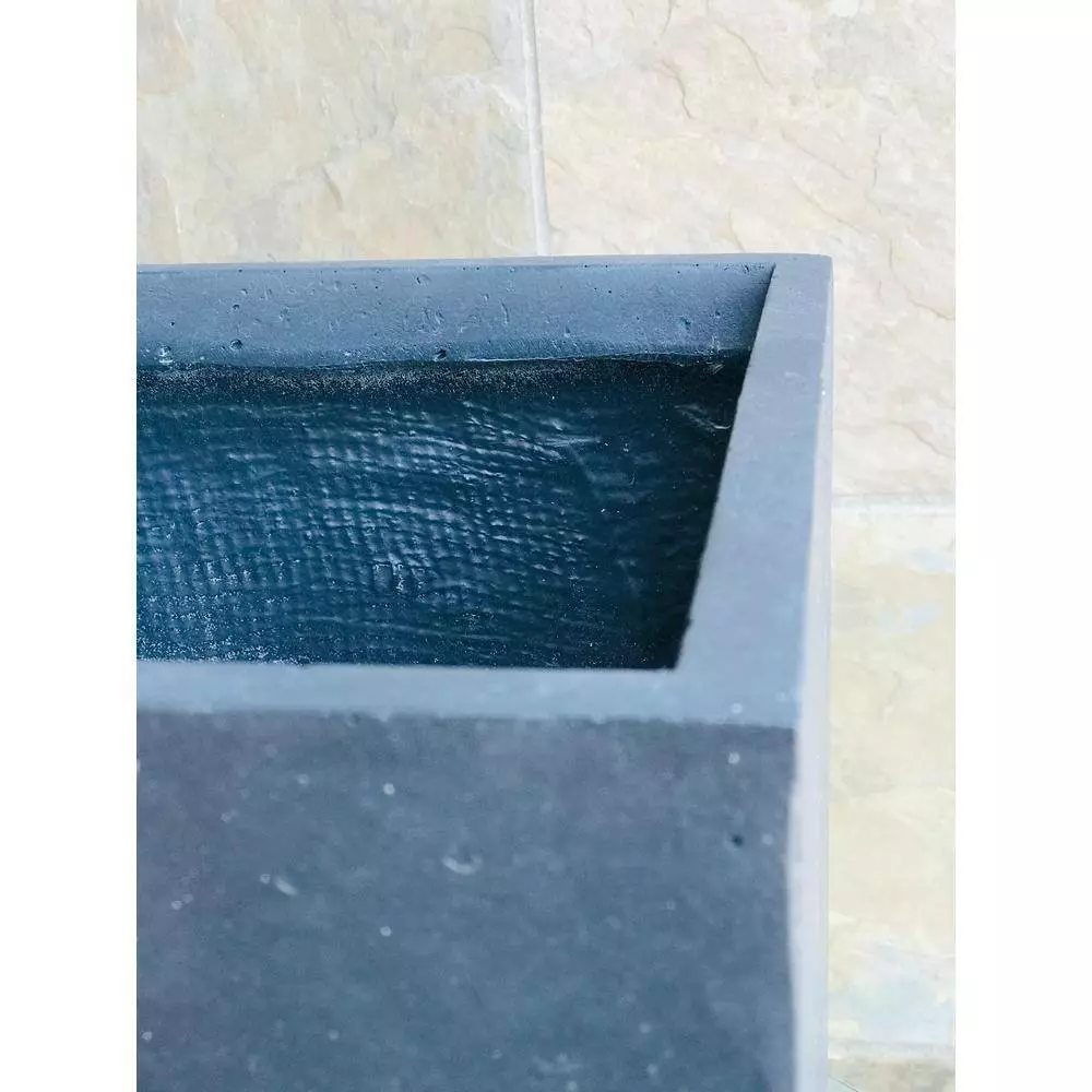 KANTE 24 in. H Square Charcoal Concrete/Fiberglass Indoor Outdoor Elegant Tall Planter 14 KANTE 24 in. H Square Charcoal Concrete/Fiberglass Indoor Outdoor Elegant Tall Planter - Image 12