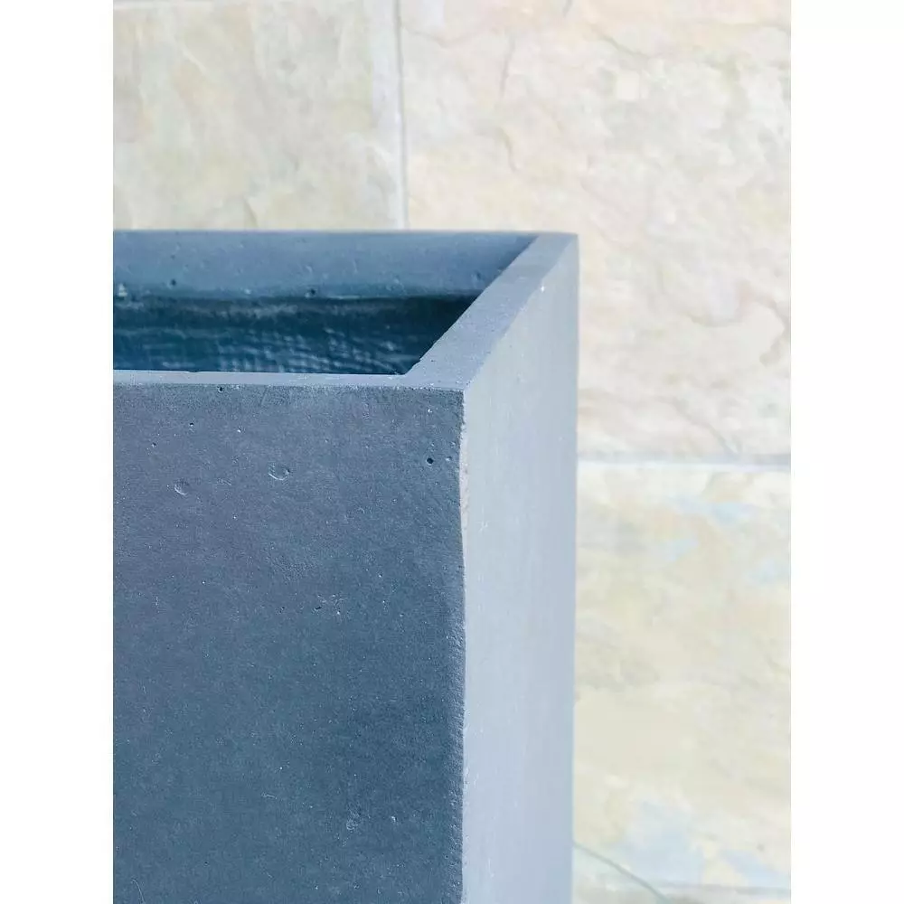 KANTE 24 in. H Square Charcoal Concrete/Fiberglass Indoor Outdoor Elegant Tall Planter 4 KANTE 24 in. H Square Charcoal Concrete/Fiberglass Indoor Outdoor Elegant Tall Planter - Image 2