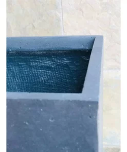 KANTE 28 in. H Square Charcoal Concrete/Fiberglass Indoor Outdoor Modern Tall Planter 25 KANTE 28 in. H Square Charcoal Concrete/Fiberglass Indoor Outdoor Modern Tall Planter -Outdoor Plant Life charcoal kante plant pots osf0002c c60121 31 1000