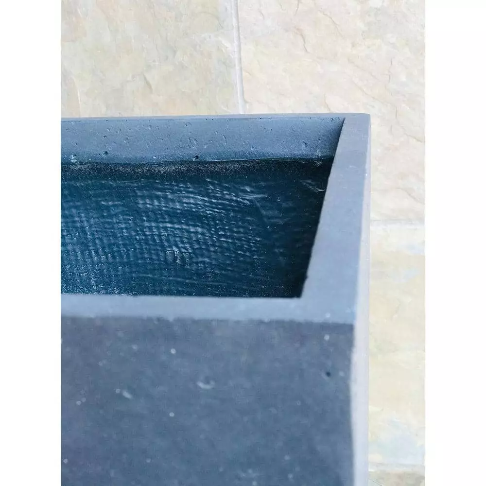 KANTE 28 in. H Square Charcoal Concrete/Fiberglass Indoor Outdoor Modern Tall Planter 14 KANTE 28 in. H Square Charcoal Concrete/Fiberglass Indoor Outdoor Modern Tall Planter - Image 12
