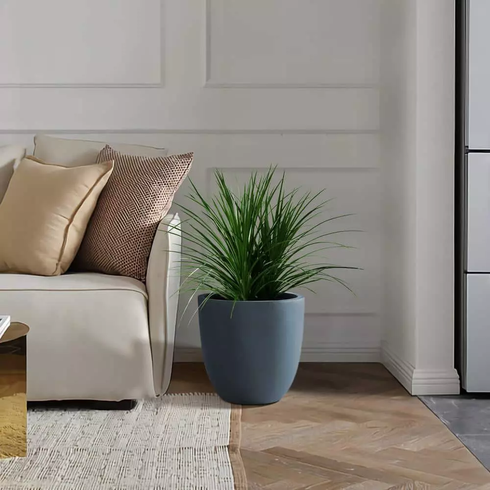 KANTE 9 in. H Charcoal Concrete and Fiberglass Round Bowl Planter, Outdoor Indoor Large Planters Pots with Drainage 7 KANTE 9 in. H Charcoal Concrete and Fiberglass Round Bowl Planter, Outdoor Indoor Large Planters Pots with Drainage - Image 5