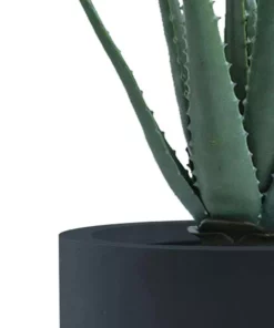KANTE 13.39 in. x 23.62 in. Round Charcoal Finish Lightweight Concrete and Fiberglass Indoor Outdoor Planter w/Drainage Hole -Outdoor Plant Life charcoal kante plant pots rc0099a c60121 1f 1000