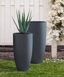 KANTE 31.4" and 23.6"H Charcoal Finish Concrete Tall Planters (Set of 2), Large Outdoor Indoor w/Drainage Hole & Rubber Plug 13 KANTE 31.4" and 23.6"H Charcoal Finish Concrete Tall Planters (Set of 2), Large Outdoor Indoor w/Drainage Hole & Rubber Plug -Outdoor Plant Life charcoal kante plant pots rc0099ab c60121 44 1000