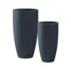 KANTE 31.4" and 23.6"H Charcoal Finish Concrete Tall Planters (Set of 2), Large Outdoor Indoor w/Drainage Hole & Rubber Plug -Outdoor Plant Life charcoal kante plant pots rc0099ab c60121 64 1000