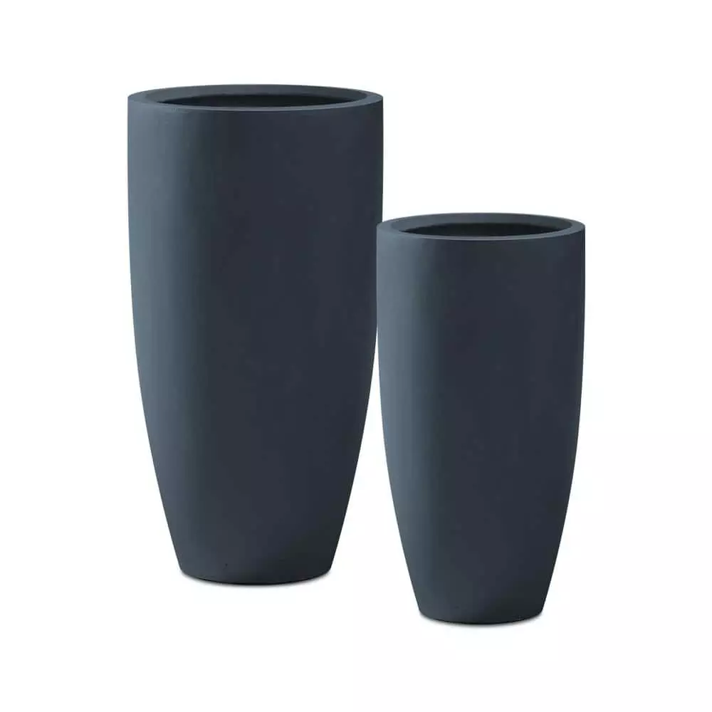 KANTE 31.4" and 23.6"H Charcoal Finish Concrete Tall Planters (Set of 2), Large Outdoor Indoor w/Drainage Hole & Rubber Plug 3 KANTE 31.4" and 23.6"H Charcoal Finish Concrete Tall Planters (Set of 2), Large Outdoor Indoor w/Drainage Hole & Rubber Plug