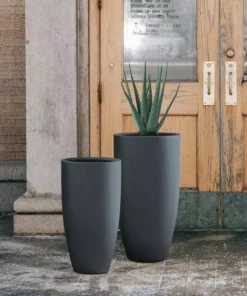 KANTE 31.4" and 23.6"H Charcoal Finish Concrete Tall Planters (Set of 2), Large Outdoor Indoor w/Drainage Hole & Rubber Plug 15 KANTE 31.4" and 23.6"H Charcoal Finish Concrete Tall Planters (Set of 2), Large Outdoor Indoor w/Drainage Hole & Rubber Plug -Outdoor Plant Life charcoal kante plant pots rc0099ab c60121 76 1000