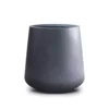 KANTE 11.81 in. x 12.2 in. Round Charcoal Finish Lightweight Concrete & Fiberglass Indoor Outdoor Planter with Drainage Hole