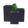 KANTE 19", 16" and 13"H Charcoal Finish Concrete Tall Square Set of 3, Outdoor Indoor Lightweight Planters w/ Drainage Hole 2 KANTE 19", 16" and 13"H Charcoal Finish Concrete Tall Square Set of 3, Outdoor Indoor Lightweight Planters w/ Drainage Hole -Outdoor Plant Life charcoal kante plant pots rf0007abc c60121 64 1000