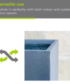 KANTE 26.8 in. Tall Charcoal Lightweight Concrete Modern Long and High Rectangle Planter -Outdoor Plant Life charcoal kante plant pots rf0111a c60121 44 1000