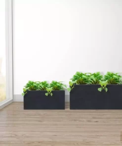 KANTE 31.4 in. & 23.6 in. L Rectangular Charcoal Lightweight Long Low Planters w/Drainage Hole (Set of 2), Outdoor/Indoor 12 KANTE 31.4 in. & 23.6 in. L Rectangular Charcoal Lightweight Long Low Planters w/Drainage Hole (Set of 2), Outdoor/Indoor -Outdoor Plant Life charcoal kante plant pots rf0147ab c60121 1f 1000