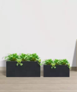 KANTE 31.4 in. & 23.6 in. L Rectangular Charcoal Lightweight Long Low Planters w/Drainage Hole (Set of 2), Outdoor/Indoor 11 KANTE 31.4 in. & 23.6 in. L Rectangular Charcoal Lightweight Long Low Planters w/Drainage Hole (Set of 2), Outdoor/Indoor -Outdoor Plant Life charcoal kante plant pots rf0147ab c60121 4f 1000