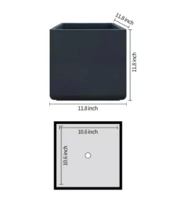 KANTE 11.81 x 11.81 in. Square Charcoal Lightweight Concrete and Weather Resistant Fiberglass Planter w/Drainage Hole 13 KANTE 11.81 x 11.81 in. Square Charcoal Lightweight Concrete and Weather Resistant Fiberglass Planter w/Drainage Hole -Outdoor Plant Life charcoal kante plant pots rf0221b c60121 4f 1000