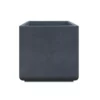 KANTE 11.81 x 11.81 in. Square Charcoal Lightweight Concrete and Weather Resistant Fiberglass Planter w/Drainage Hole -Outdoor Plant Life charcoal kante plant pots rf0221b c60121 64 1000