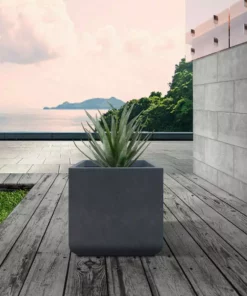 KANTE 11.81 x 11.81 in. Square Charcoal Lightweight Concrete and Weather Resistant Fiberglass Planter w/Drainage Hole 12 KANTE 11.81 x 11.81 in. Square Charcoal Lightweight Concrete and Weather Resistant Fiberglass Planter w/Drainage Hole -Outdoor Plant Life charcoal kante plant pots rf0221b c60121 c3 1000