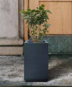KANTE 27.6 in. H Square Charcoal Concrete and Fiberglass Tall Planter Outdoor Indoor Lightweight Plant Pots -Outdoor Plant Life charcoal kante plant pots rf0222c c60121 4f 1000