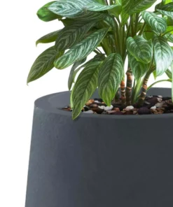 KANTE 26.5 in., 20 in. & 13.1 in. H Round Charcoal Concrete Tall Planters (Set of 3), Outdoor Indoor Large with Drainage Holes -Outdoor Plant Life charcoal kante plant pots rf2015023abc c60121 1f 1000