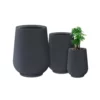 KANTE 26.5 in., 20 in. & 13.1 in. H Round Charcoal Concrete Tall Planters (Set of 3), Outdoor Indoor Large with Drainage Holes -Outdoor Plant Life charcoal kante plant pots rf2015023abc c60121 64 1000